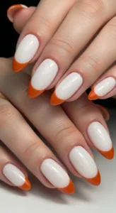Milky White with Burnt Orange Tips