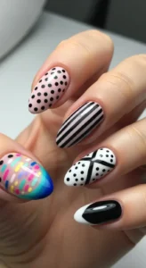 Mixed Pattern Nails