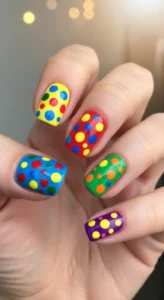 Multi-Color Dot Nails