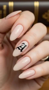 Old English Lettering Nails
