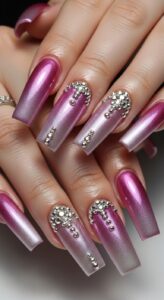 Baby Pink to Milky White Chrome