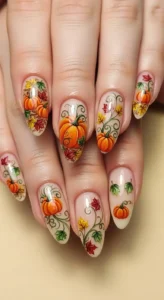 Pumpkin Patch Nail Design