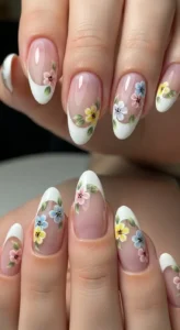 Retro French Tip Flowers
