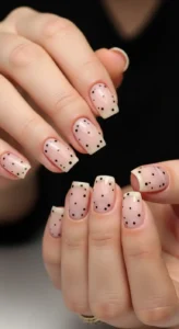 Sheer Nude Dot Nails