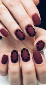Velvet Texture Dot Nails