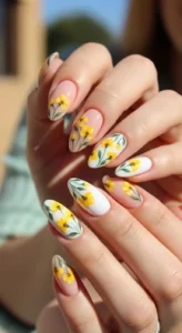 Yellow Flower Sunshine Nails